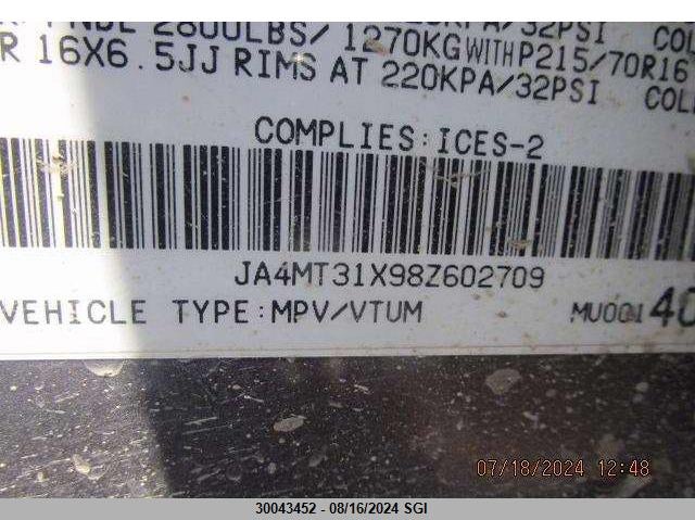 2008 Mitsubishi Outlander Ls VIN: JA4MT31X98Z602709 Lot: 30043452