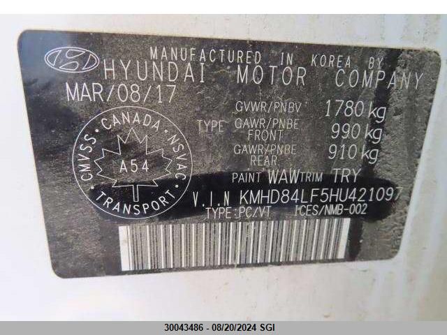 2017 Hyundai Elantra Se/Value/Limited VIN: KMHD84LF5HU421097 Lot: 30043486