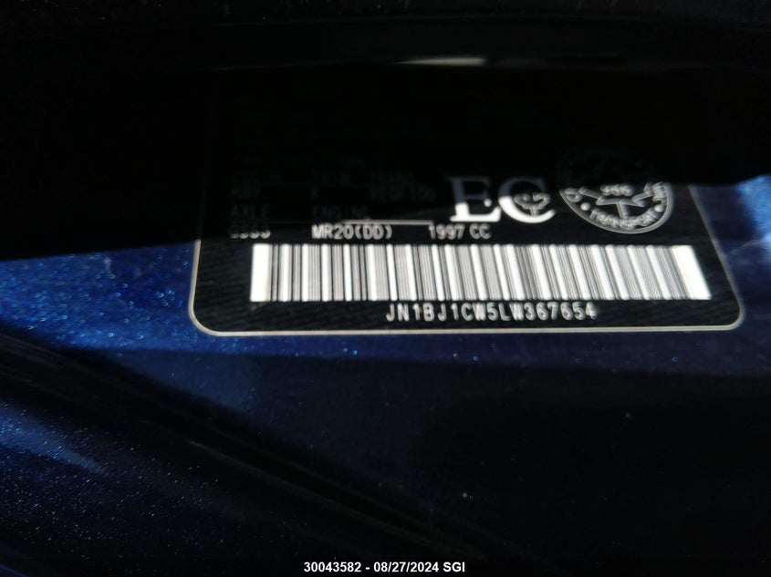 2020 Nissan Rogue Sport S/Sv/Sl VIN: JN1BJ1CW5LW367654 Lot: 30043582