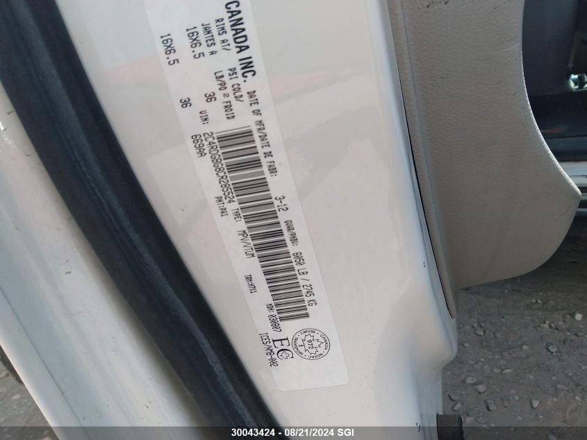 2012 Dodge Grand Caravan Se VIN: 2C4RDGBG8CR285524 Lot: 30043424