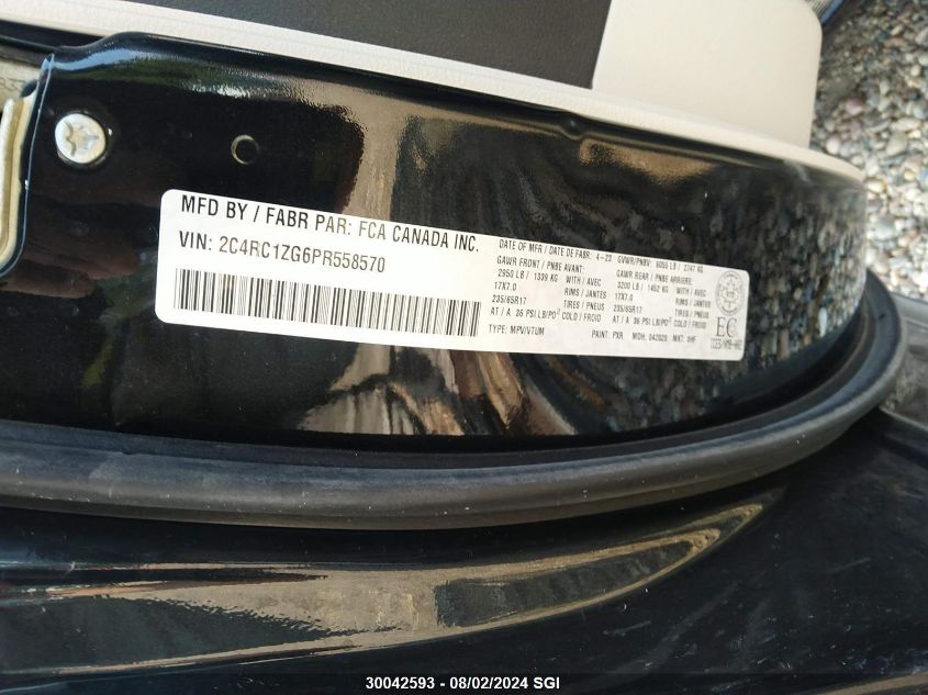 2023 Chrysler Grand Caravan VIN: 2C4RC1ZG6PR558570 Lot: 30042593