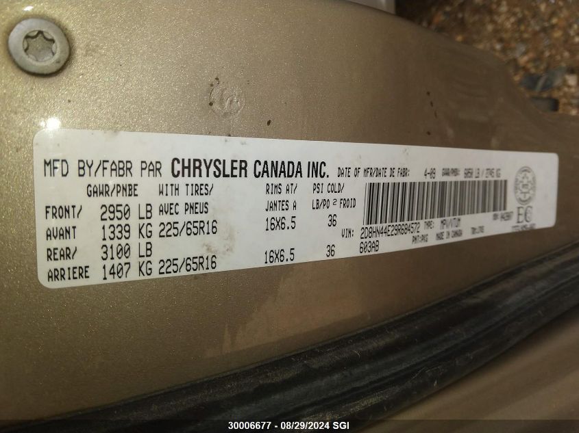 2009 Dodge Grand Caravan Se VIN: 2D8HN44E29R684572 Lot: 30006677