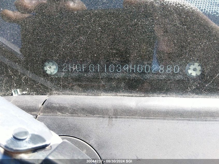 2009 Honda Civic Exl VIN: 2HGFG11039H002880 Lot: 30044237
