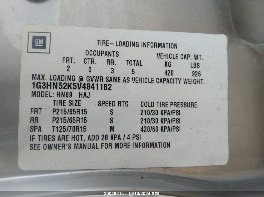 1G3HN52K5V4841182 1997 Oldsmobile 88 Ls