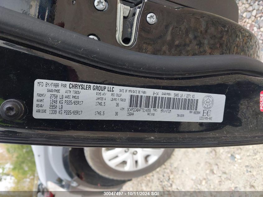 2015 Dodge Journey Se VIN: 3C4PDCAB4FT514255 Lot: 30047497