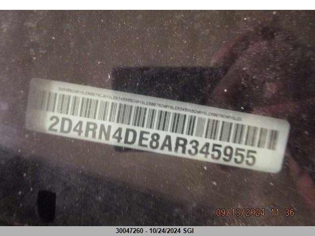 2010 Dodge Grand Caravan Se VIN: 2D4RN4DE8AR345955 Lot: 30047260