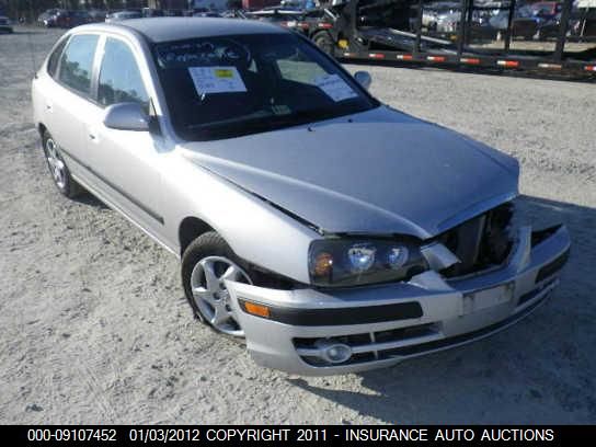 2005 Hyundai Elantra Gls/Gt VIN: KMHDN56DX5U155452 Lot: 9107452