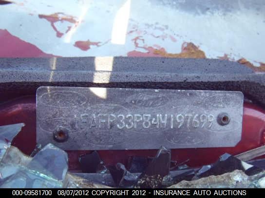 2004 Ford Focus Lx VIN: 1FAFP33P84W197699 Lot: 9581700