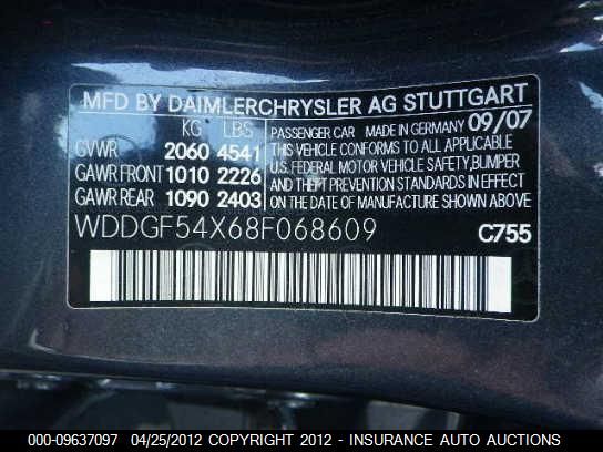 WDDGF54X68F068609 2008 Mercedes-Benz C300 300