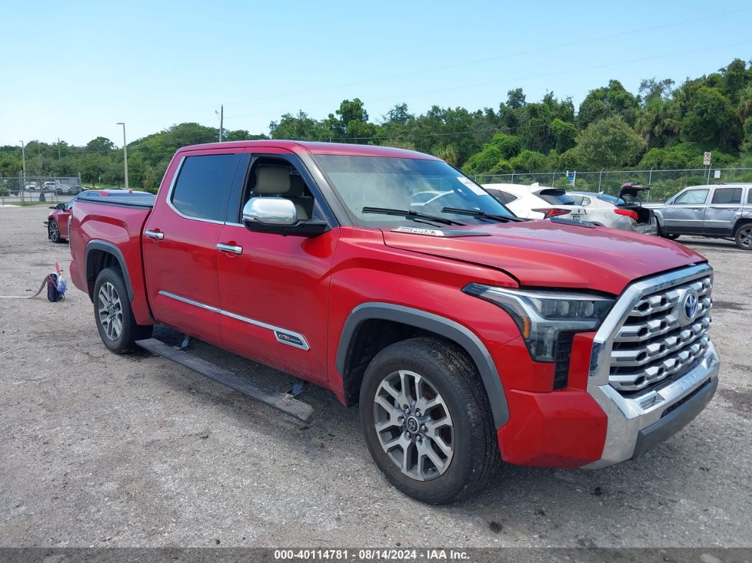 2023 TOYOTA TUNDRA CREWMAX PLATINUM/CREWMAX 1794 Red  Hybrid 5TFMC5AB5PX002608 photo #1