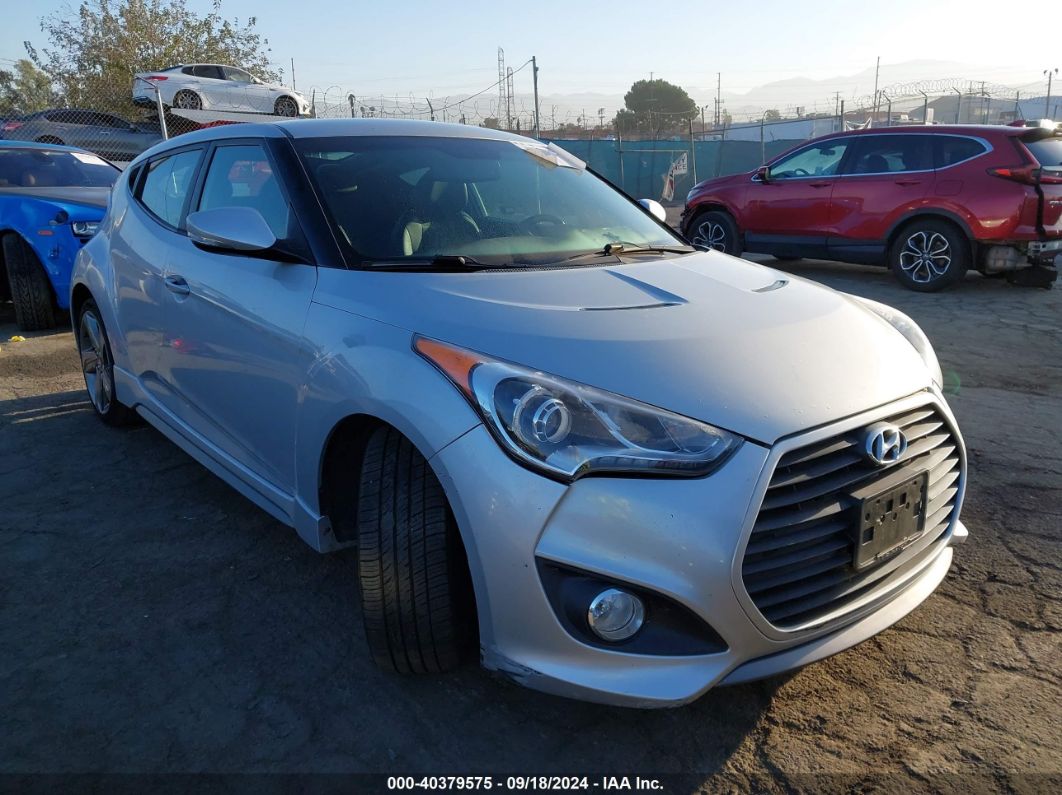 2013 HYUNDAI VELOSTER TURBO W/BLACK Silver  Gasoline KMHTC6AE8DU152555 photo #1