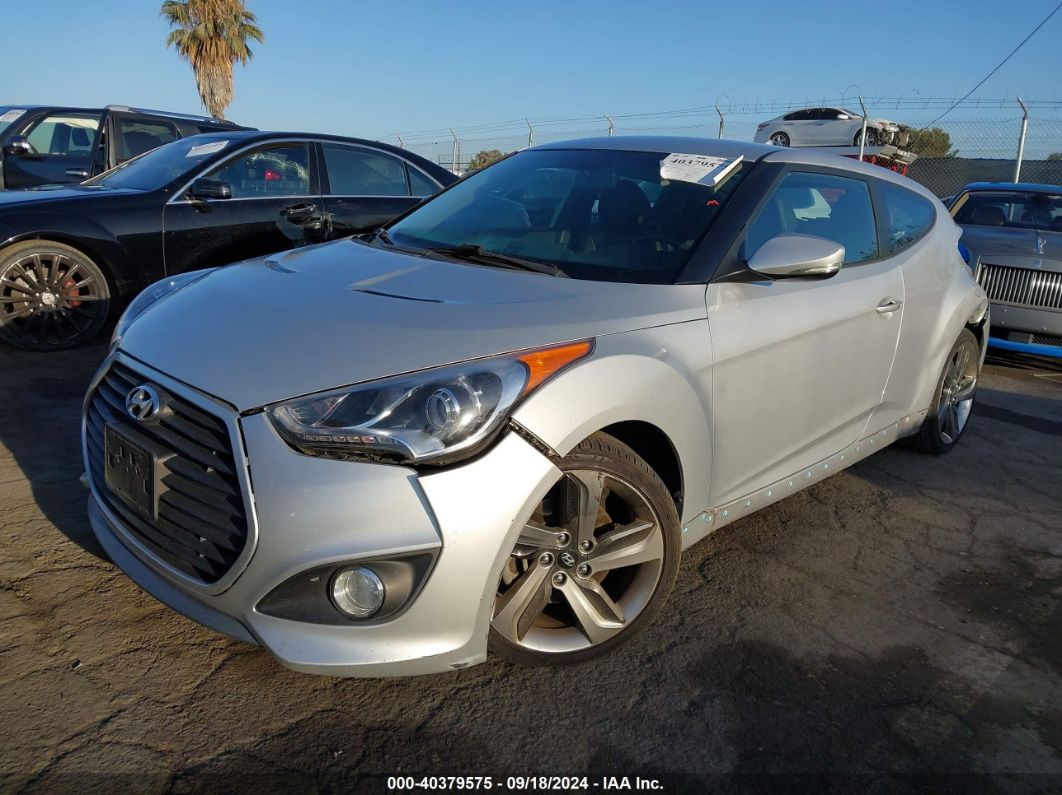 2013 HYUNDAI VELOSTER TURBO W/BLACK Silver  Gasoline KMHTC6AE8DU152555 photo #3