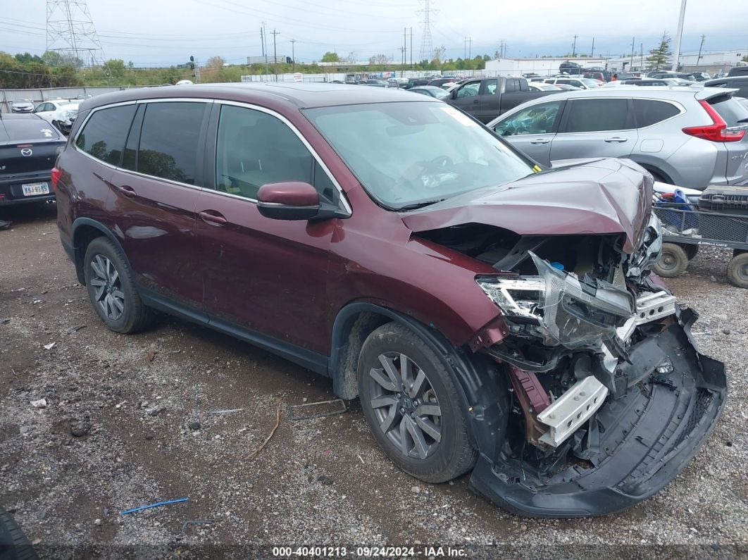 2019 HONDA PILOT EX-L Burgundy  Gasoline 5FNYF6H5XKB010107 photo #1