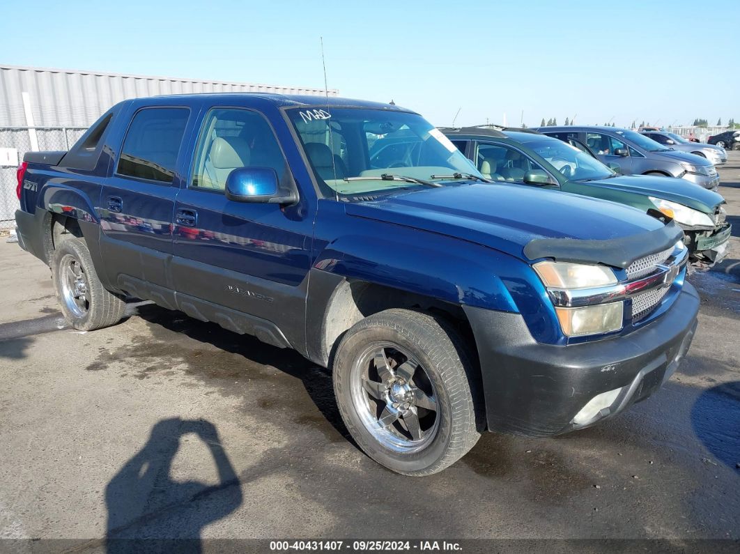 2002 CHEVROLET AVALANCHE 1500 Blue  Gasoline 3GNEK13T12G143976 photo #1