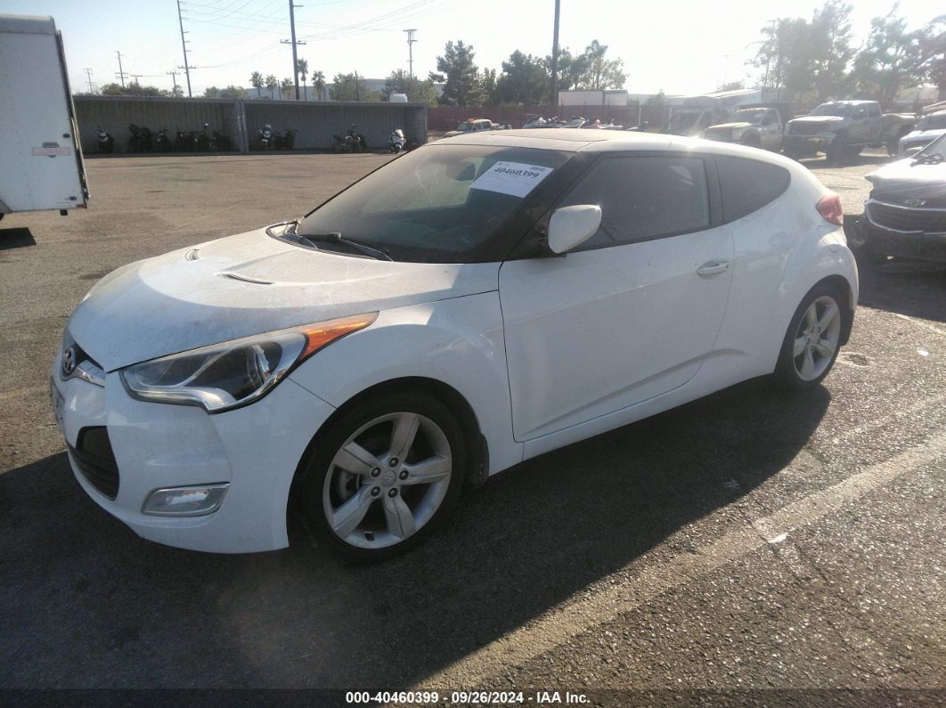 2014 HYUNDAI VELOSTER BASE W/RED White  Gasoline KMHTC6AD8EU215176 photo #3