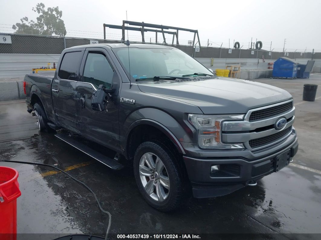 2018 FORD F-150 PLATINUM Gray  Gasoline 1FTFW1E57JFE10294 photo #1