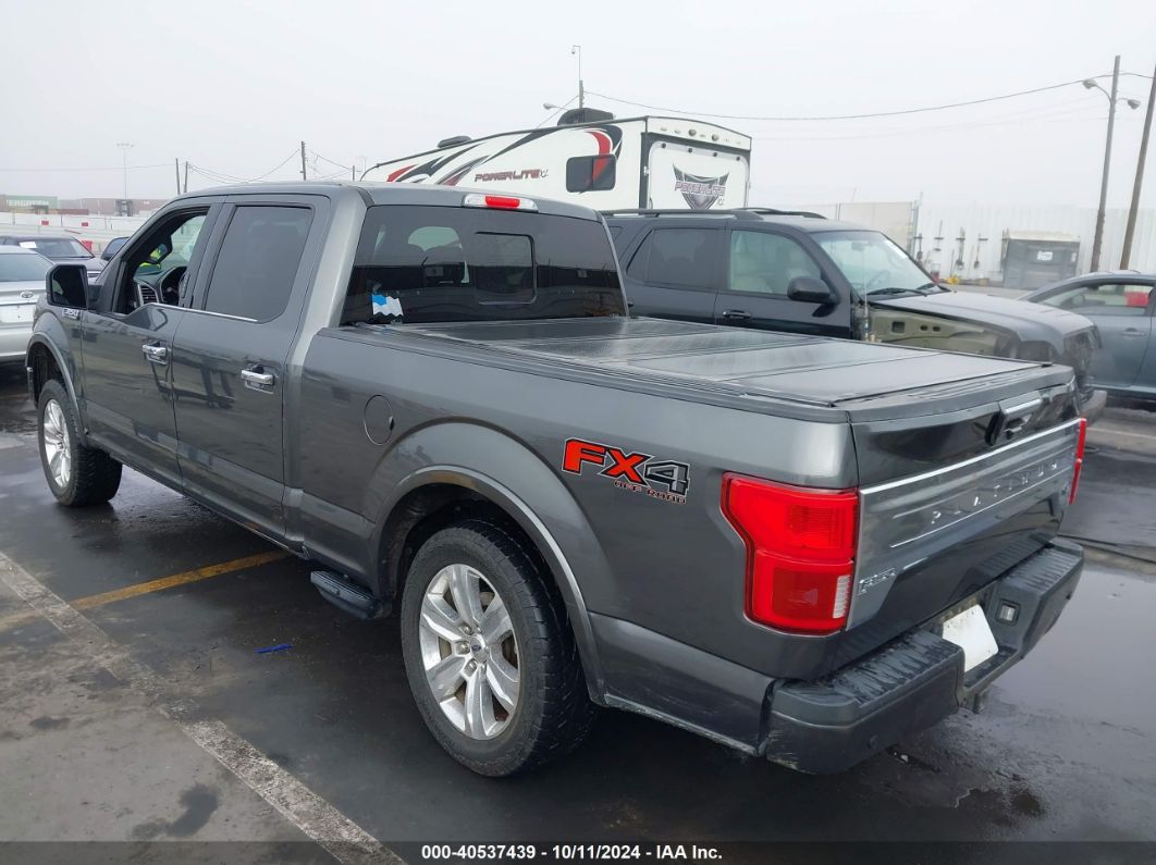 2018 FORD F-150 PLATINUM Gray  Gasoline 1FTFW1E57JFE10294 photo #4