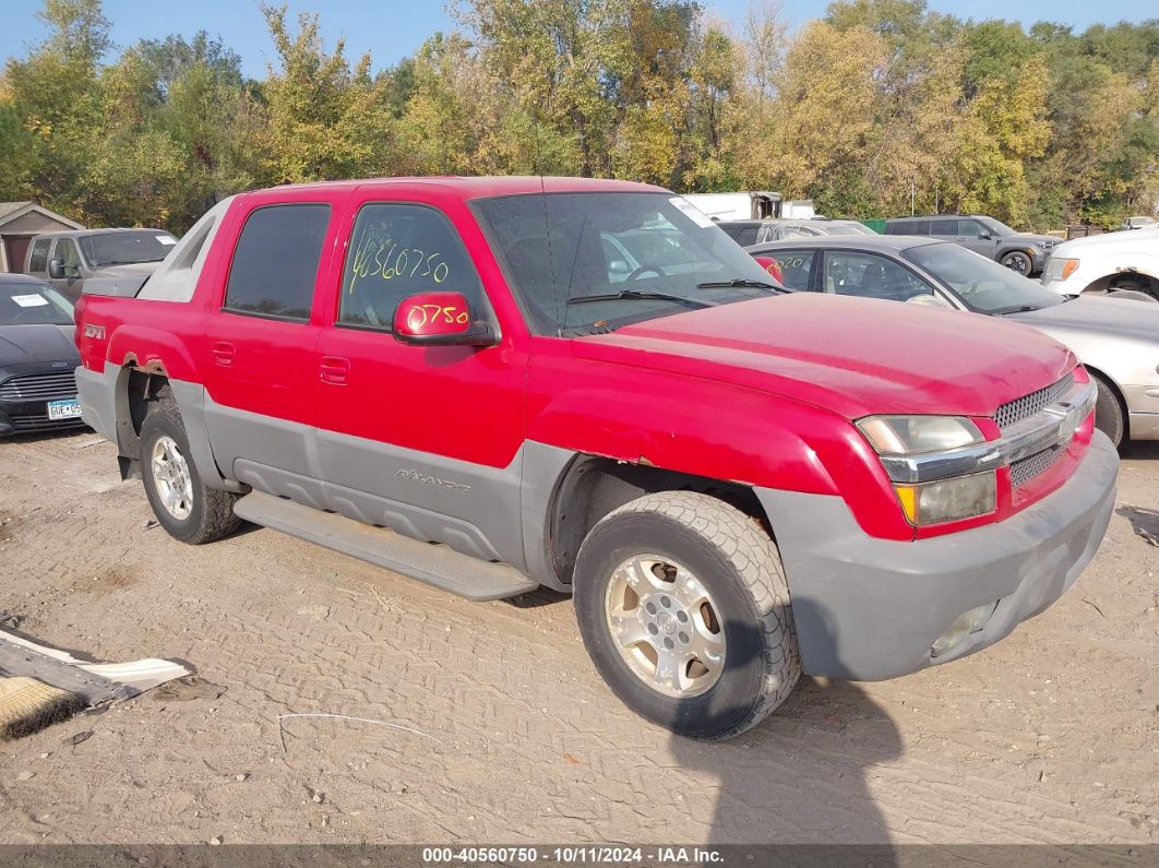 2002 CHEVROLET AVALANCHE 1500 Red  Gasoline 3GNEK13T72G189697 photo #1