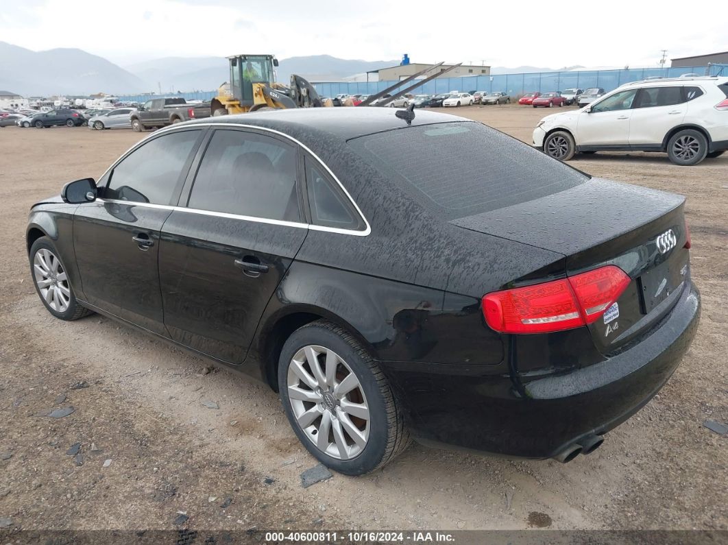 2012 AUDI A4 2.0T PREMIUM Black  Gasoline WAUBFAFLXCN005676 photo #4