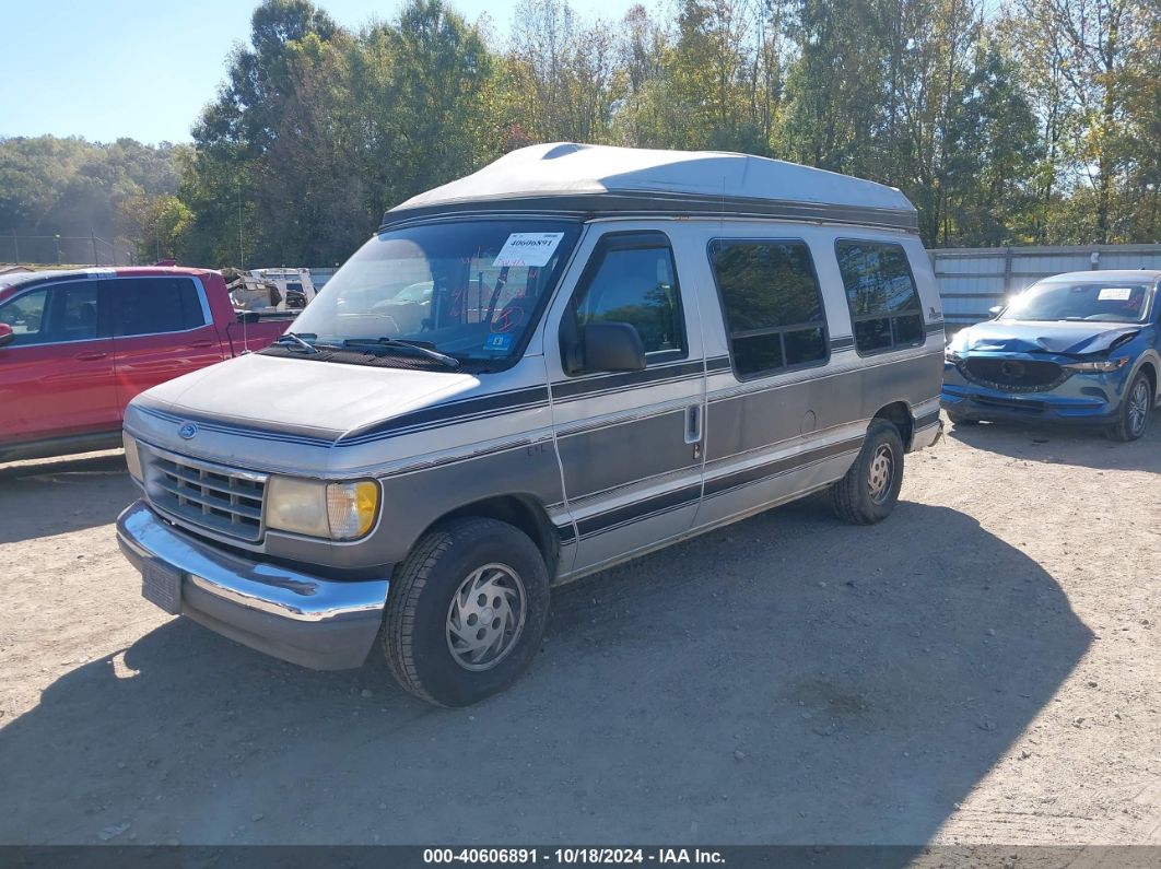 1992 FORD ECONOLINE E150 VAN Gray  Gasoline 1FDEE14H9NHB40551 photo #3