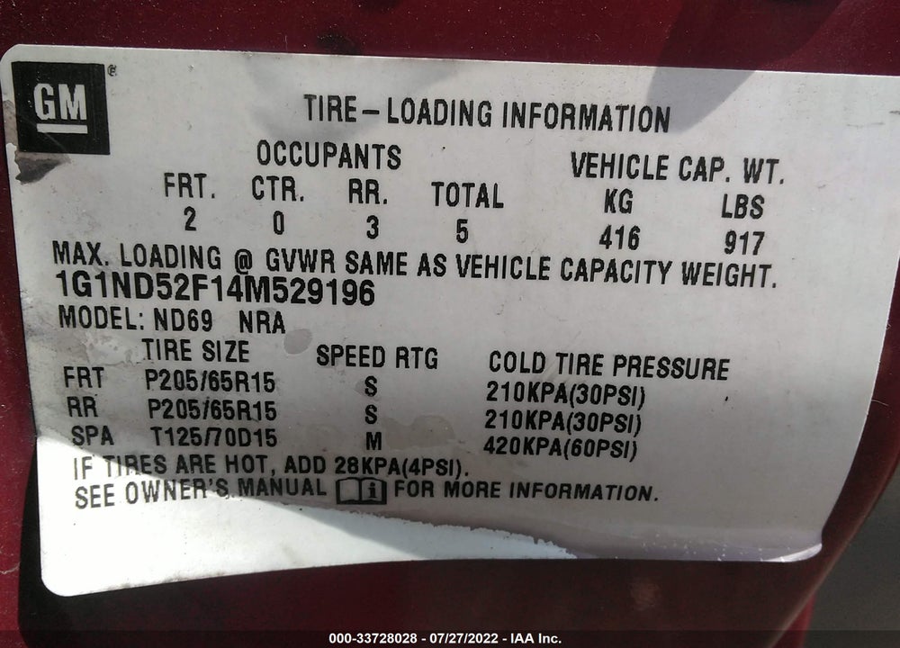 2004 CHEVROLET CLASSIC VIN: 1G1ND52F14M529196