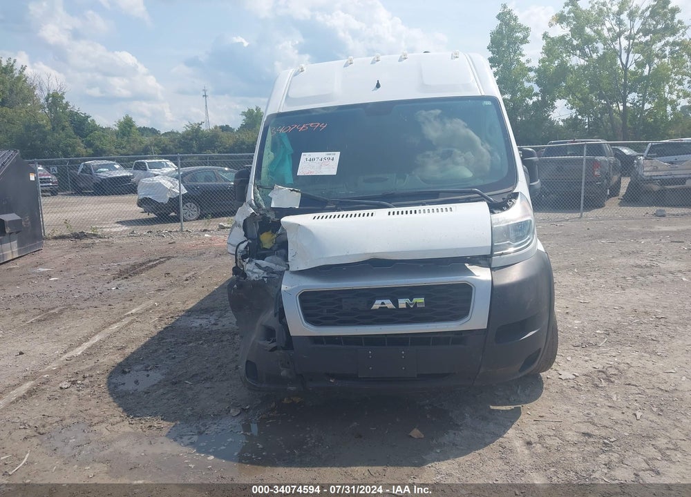 2019 RAM PROMASTER 3500 CARGO VAN HIGH ROOF 159 WB EXT VIN: 3C6URVJG3KE562122