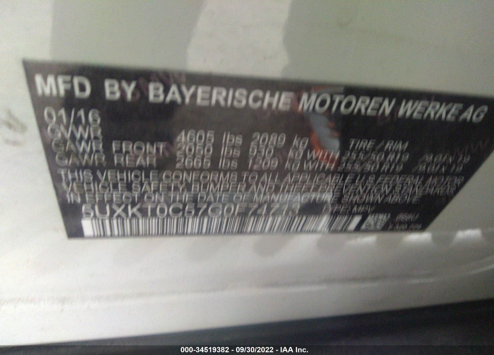 2016 BMW X5 EDRIVE VIN: 5UXKT0C51G0F75436