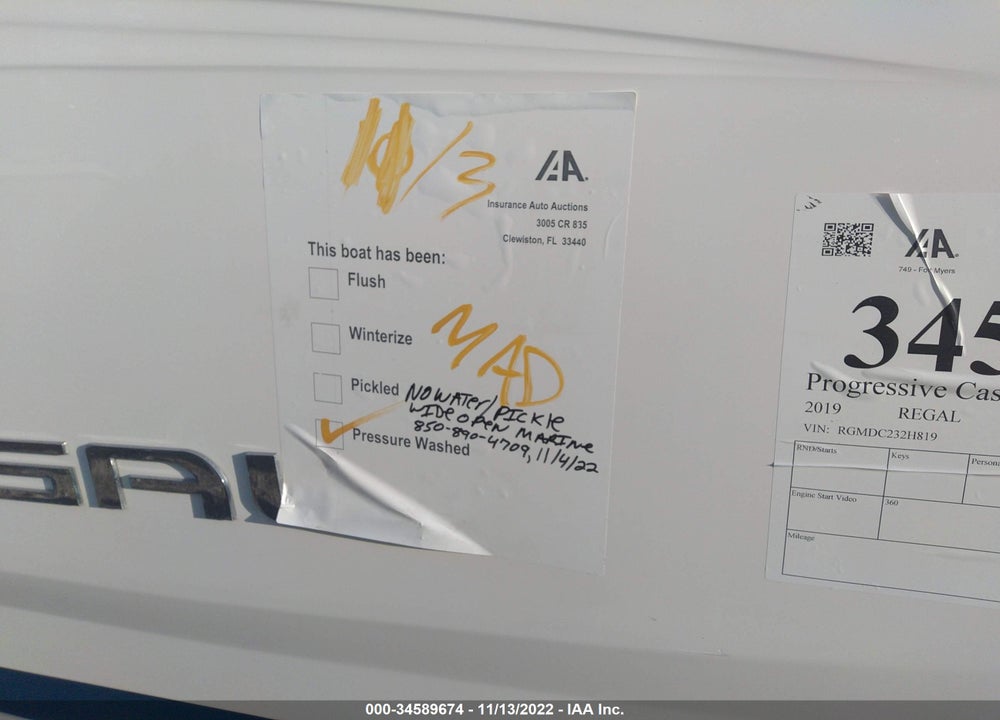 2019 REGAL OTHER VIN: RGMDC232H819