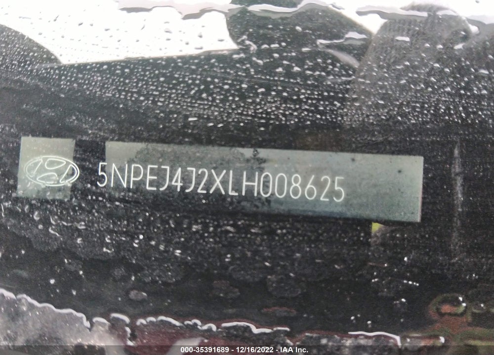 2020 HYUNDAI SONATA SEL PLUS VIN: 5NPEJ4J2XLH008625
