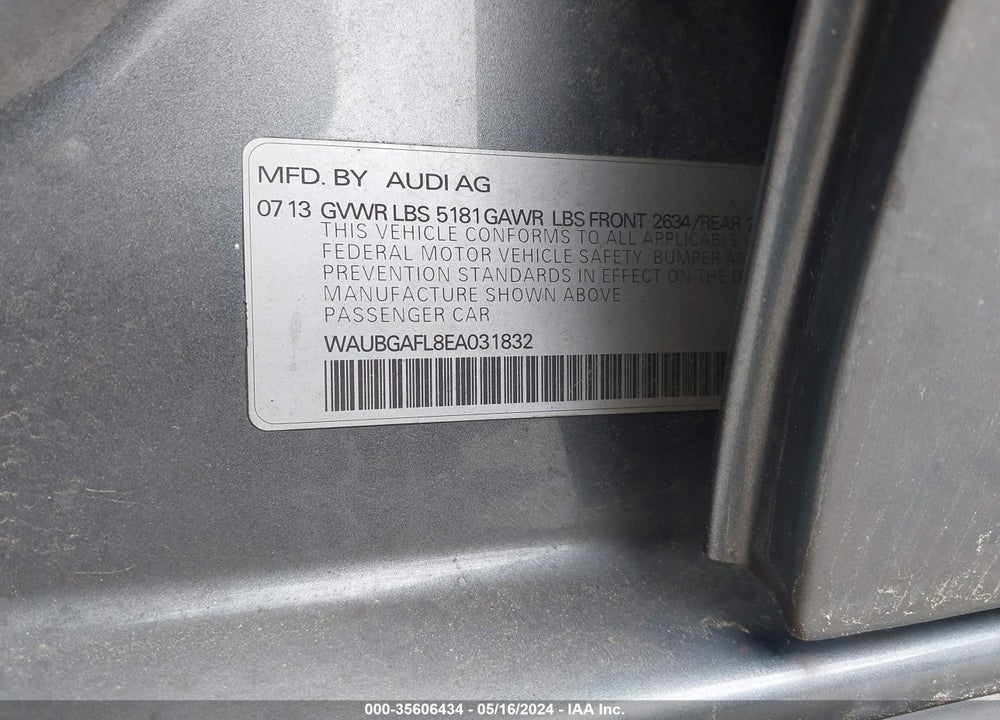 2014 AUDI S4 3.0T PREMIUM PLUS VIN: WAUBGAFL8EA031832