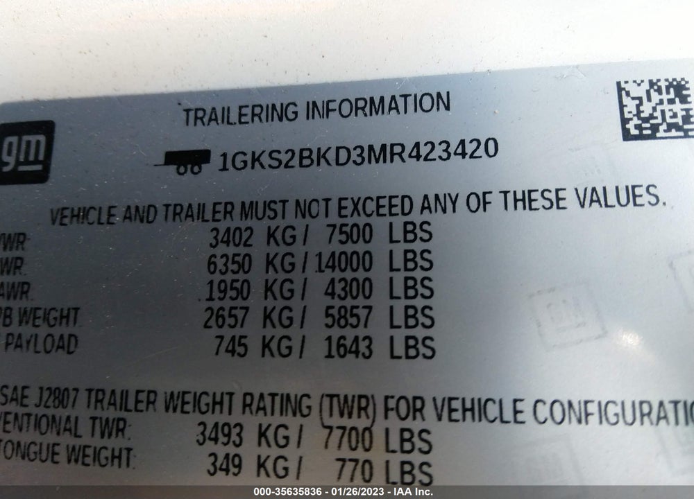 2021 GMC YUKON 4WD SLT VIN: 1GKS2BKD3MR423420