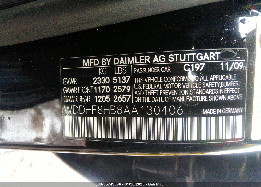 2010 MERCEDES-BENZ E 350 4MATIC VIN: WDDHF8HB8AA130406