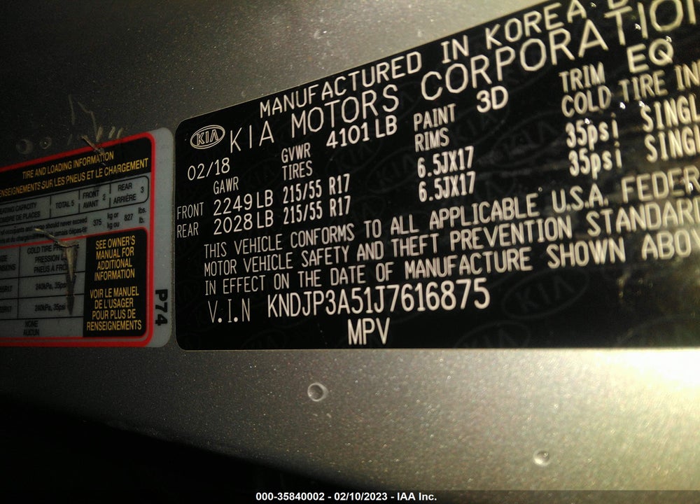 2018 KIA SOUL VIN: KNDJP3A51J7616875