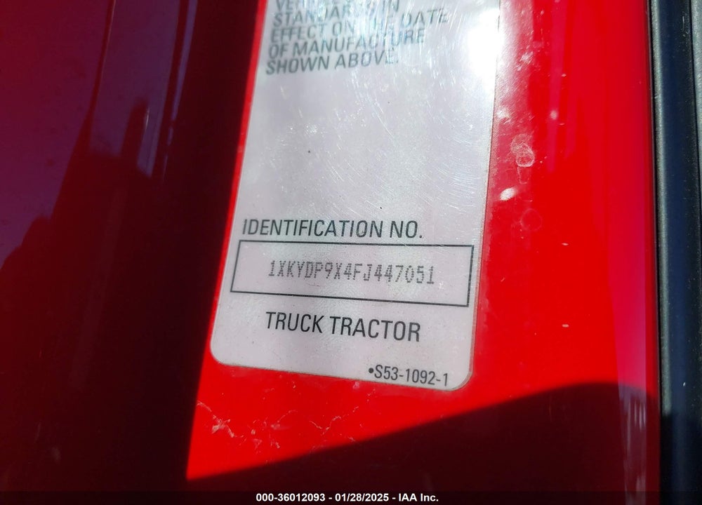 2015 KENWORTH T680 T680 VIN: 1XKYDP9X4FJ447051