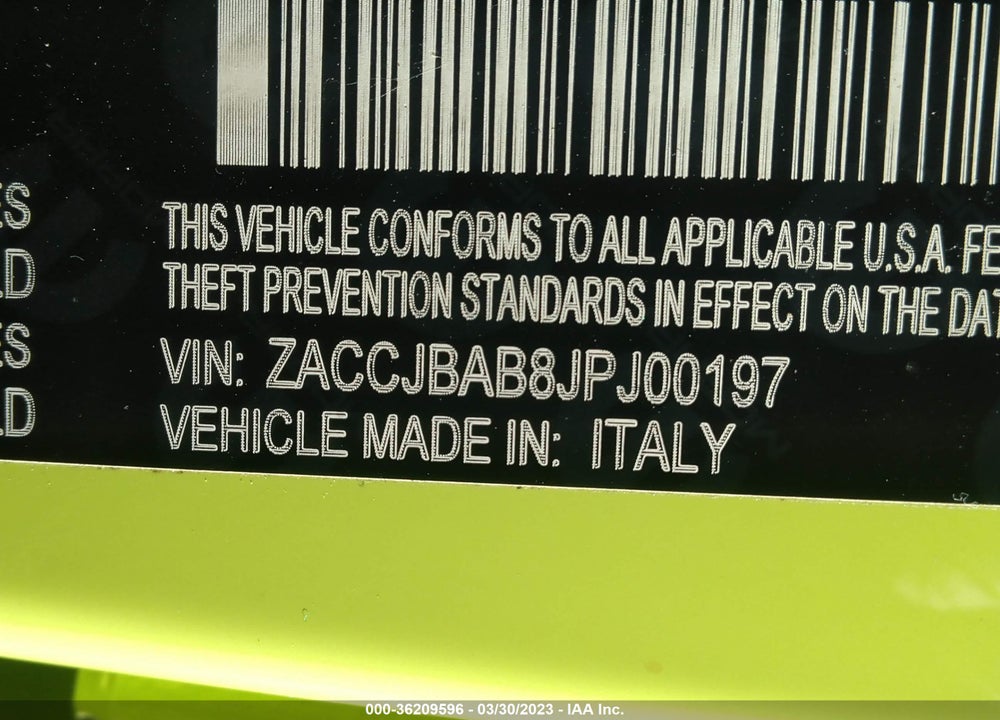 2018 JEEP RENEGADE UPLAND EDITION 4X4 VIN: ZACCJBAB8JPJ00197