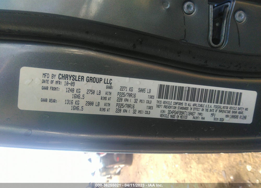2010 DODGE JOURNEY SE VIN: 3D4PG4FB9AT118467