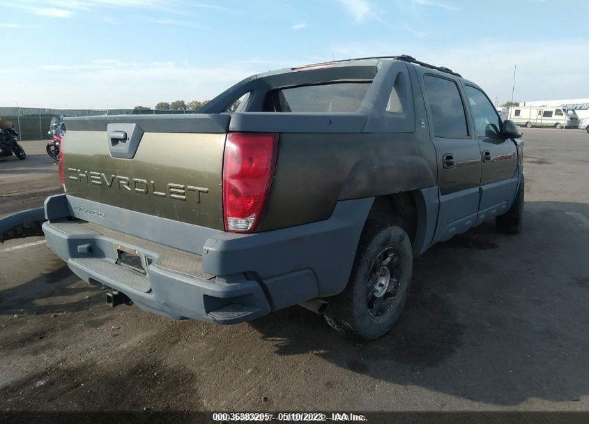 2002 CHEVROLET AVALANCHE VIN: 3GNEK13T22G122862