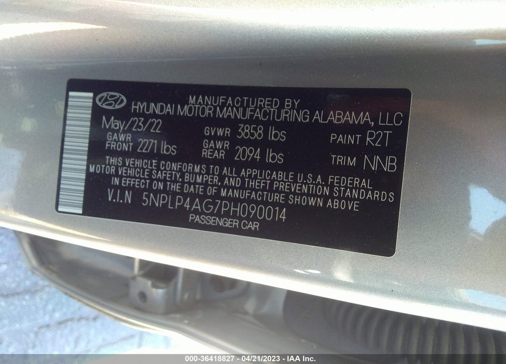 2023 HYUNDAI ELANTRA LIMITED VIN: 5NPLP4AG7PH090014