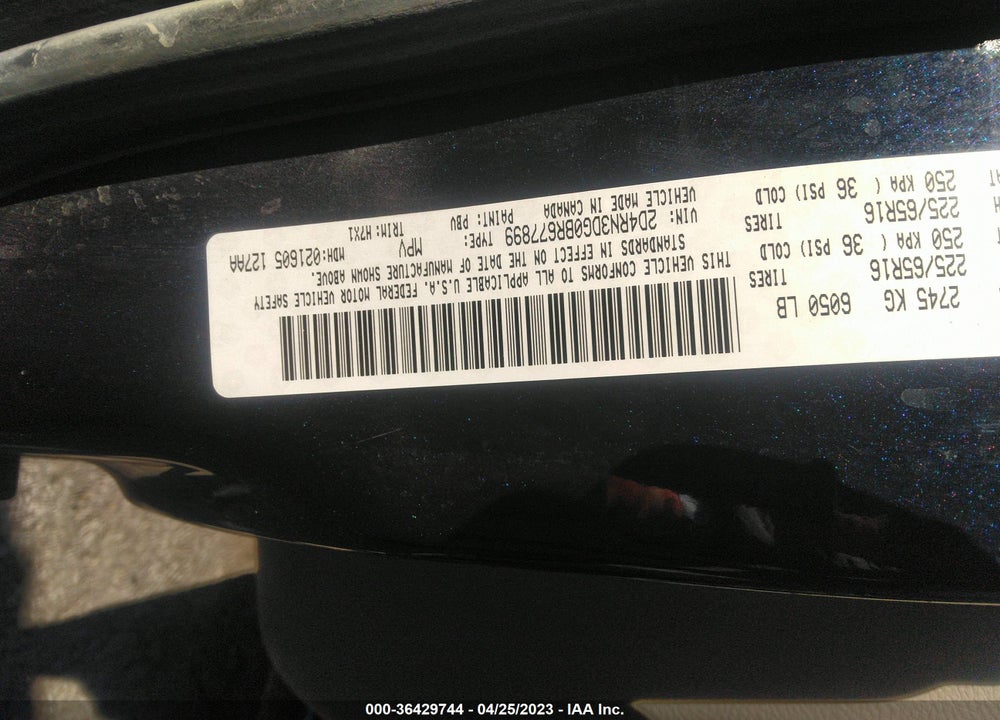 2011 DODGE GRAND CARAVAN MAINSTREET VIN: 2D4RN3DG0BR677899