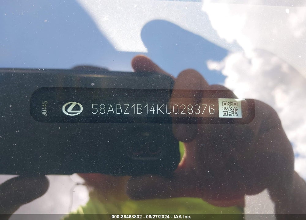 2019 LEXUS ES 350 F-SPORT VIN: 58ABZ1B14KU028376