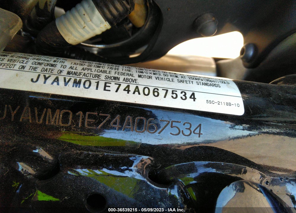 2004 YAMAHA XVS65 A VIN: JYAVM01E74A067534
