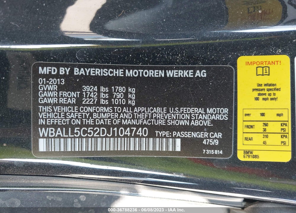 2013 BMW Z4 SDRIVE28I VIN: WBALL5C52DJ104740