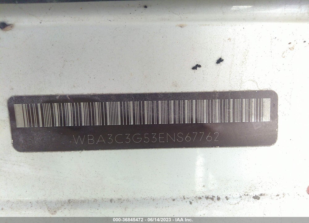 2014 BMW 3 SERIES VIN: WBA3C3G53ENS67762