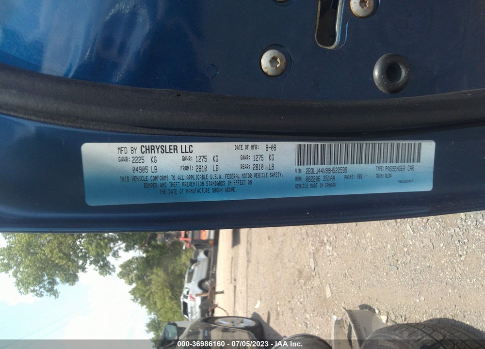 2009 DODGE CHALLENGER SE VIN: 2B3LJ44V89H522599