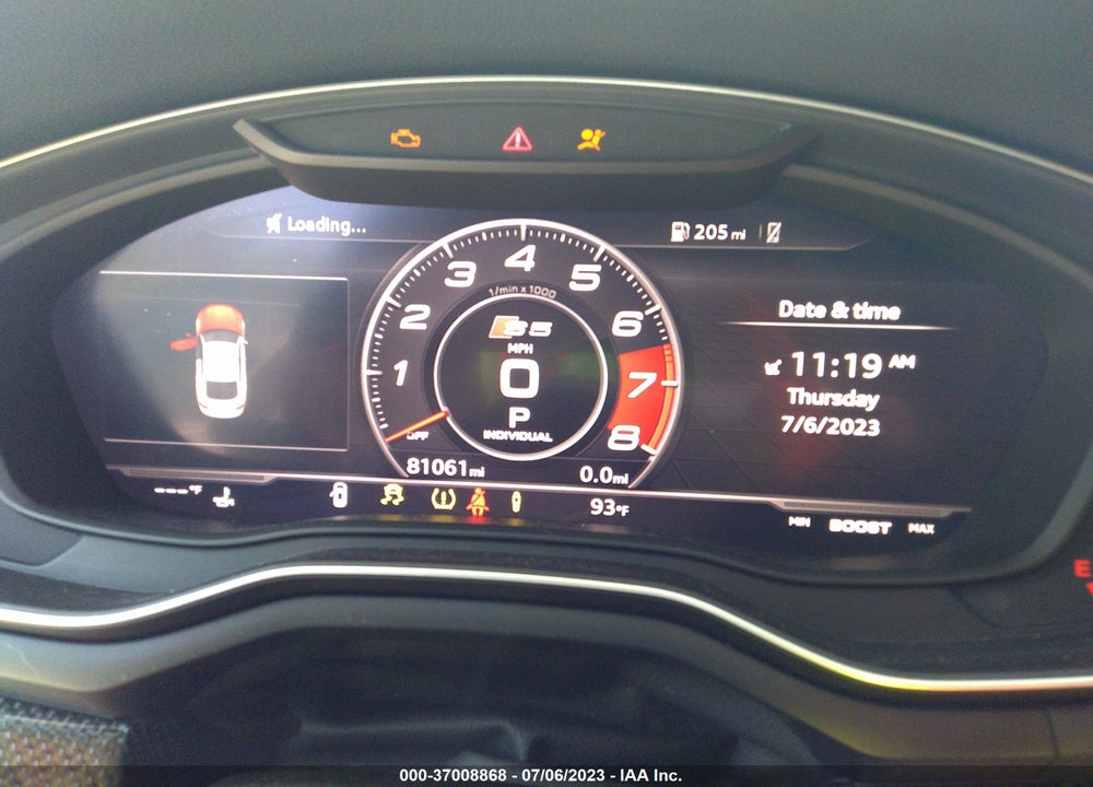 2019 AUDI S5 3.0T PREMIUM VIN: WAUB4CF51KA003954