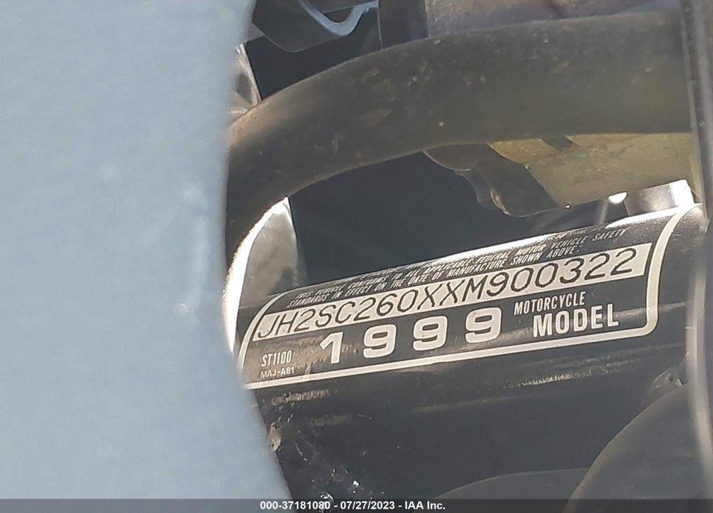 1999 HONDA ST1100 VIN: JH2SC260XXM900322