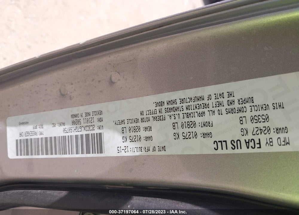 2016 DODGE CHARGER SXT VIN: 2C3CDXJG7GH160750