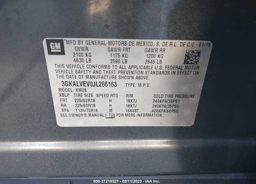 2018 GMC TERRAIN SLT VIN: 3GKALVEV0JL286163