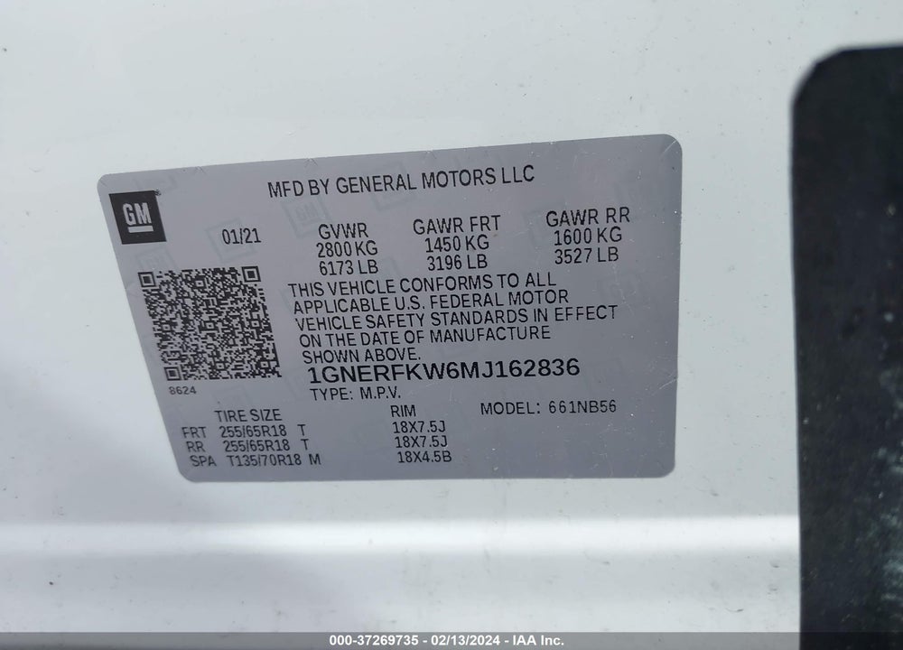 2021 CHEVROLET TRAVERSE FWD LS VIN: 1GNERFKW6MJ162836