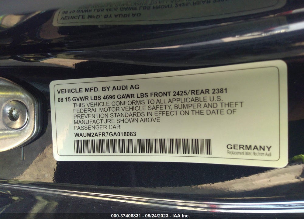2016 AUDI A5 VIN: WAUM2AFR7GA018083
